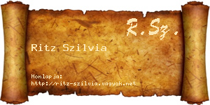 Ritz Szilvia névjegykártya