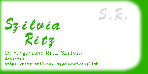 szilvia ritz business card